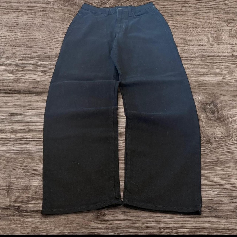 28x30 Black Baggy Wide Leg Grunge 2000s Dress Pants Y2K Vintage